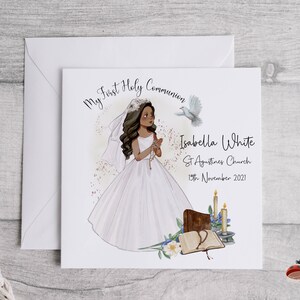 Personalised Communion Card With Girl/daughter/granddaughter/ Special Keepsake Card