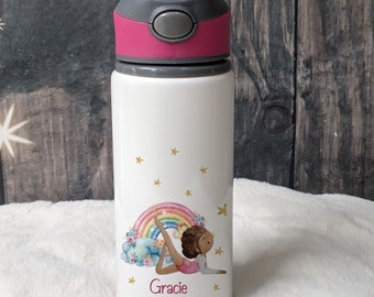Personalised gymnast Water Bottle Children's drinking cup/ Gift For Daughter/birthday present/gymnastic gift/back to school