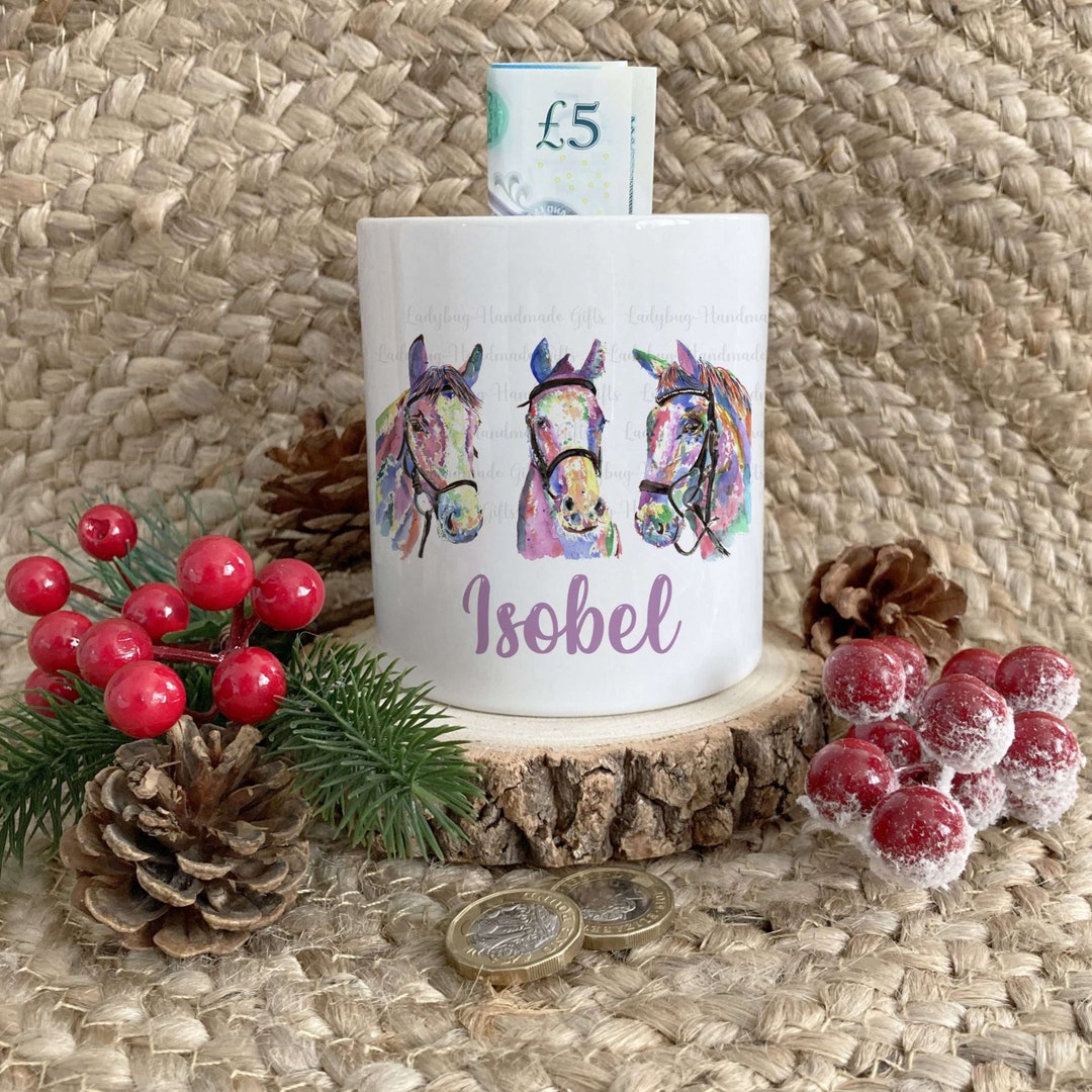 Personalised Horse Money Box Horse Money Pot Horse Bedroom Etsy