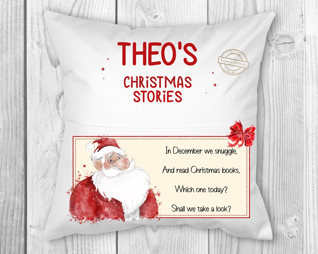 Christmas Advent Book Cushion Personalised Santa Cushion Etsy