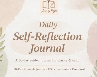 Daily Self-Reflection Journal | 30-Day Guided Journal | Printable Digital Download