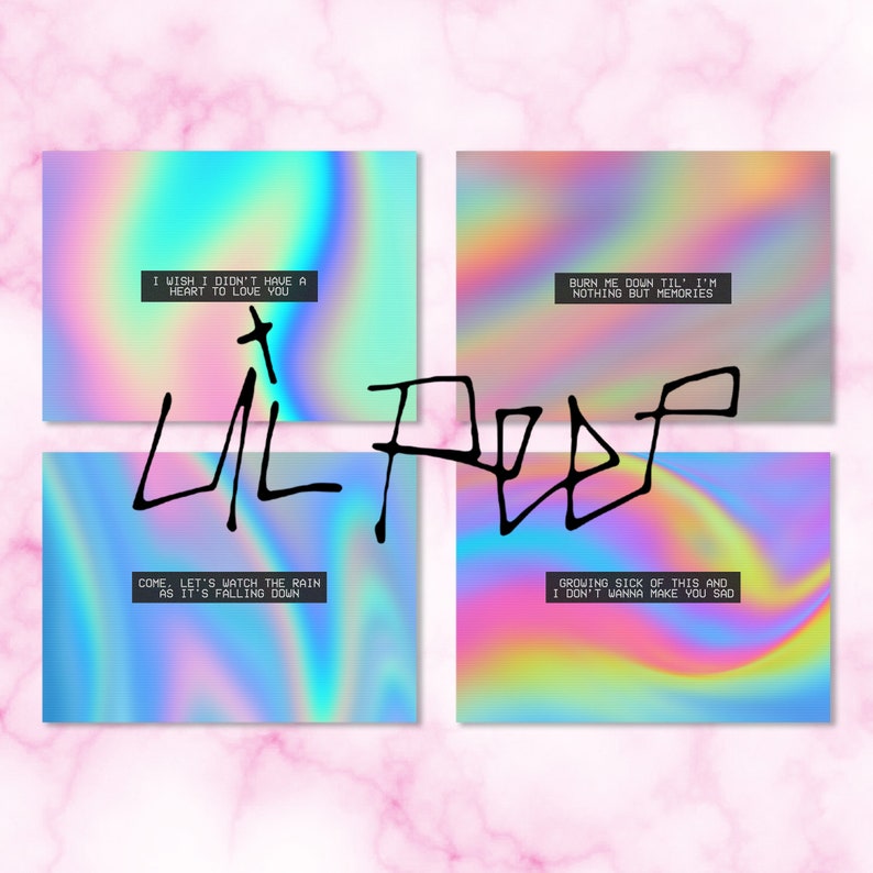 Lil Peep Lyrics Wall Art Print Poster Crybaby Goth Boy Etsy