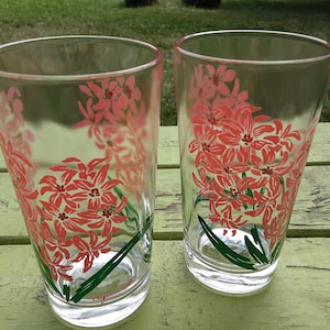 1950s Boscul Peanut Butter Drinking Glasses -Hyacinth
