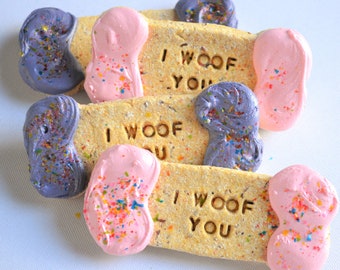 I Woof You Gourmet Bones /Gluten-Free Dog Treats /Gourmet Pet Treats /Gift for Dog /Valentine's Day Dog Treats /Dog Birthday