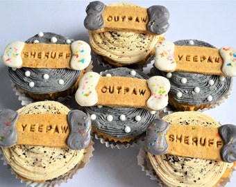 Gourmet Cowboy/Cowgirl Pupcakes /Dog Birthday Cake /Gourmet Dog Treats /Git for Dog /Rodeo Birthday /Cow Themed Party /Dog Cupcakes