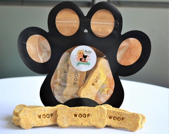 Gourmet Woof Bone Biscuits /Gourmet Dog Treats /Dog Treat Box /Gourmet Pet Treats /All Natural Dog Treats /Dog Bones /Gift for Dog