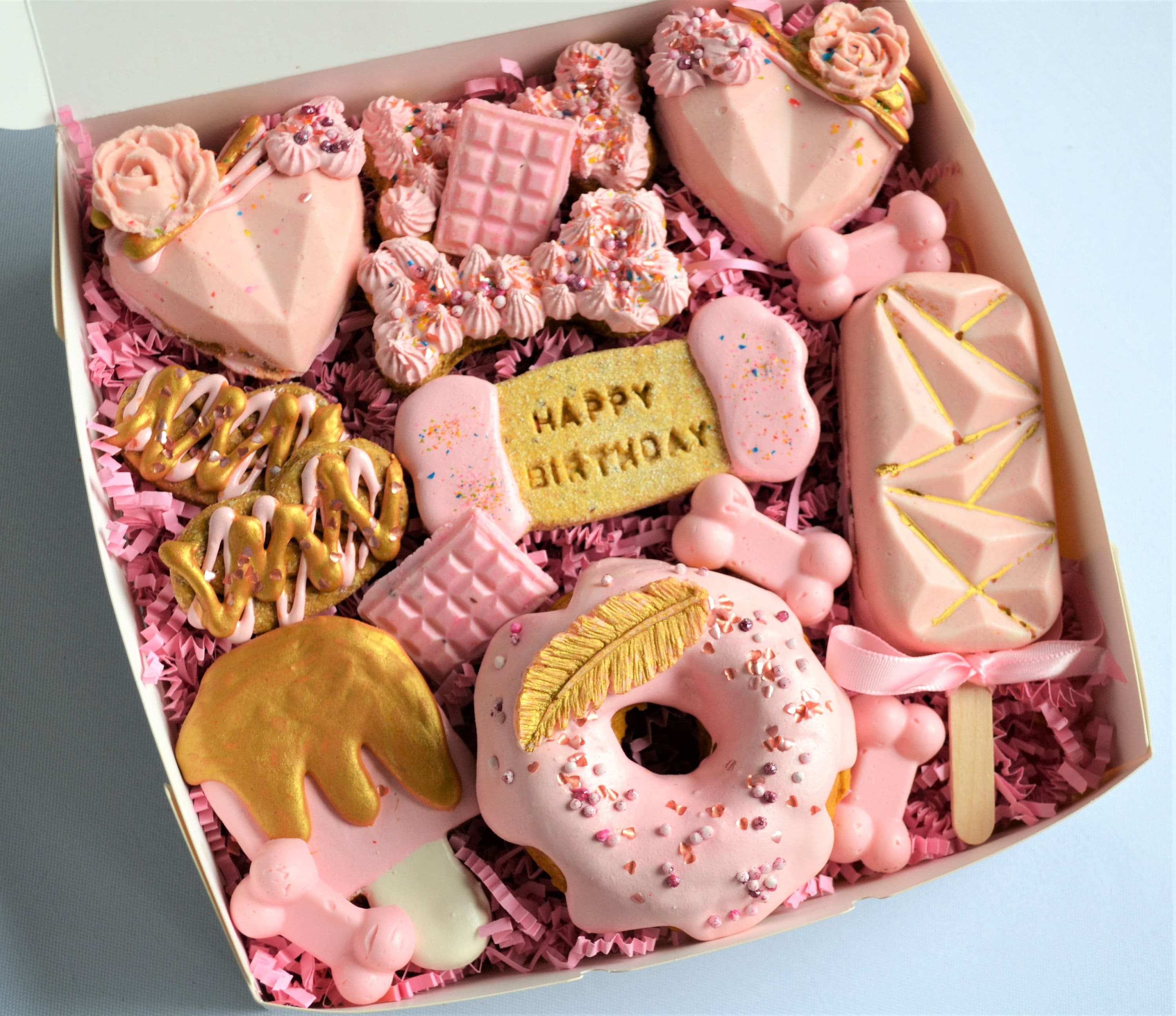 Luxury Doggy Birthday Dessert Box /Gourmet Dog Treats /Dog Birthday /Gift for Dog /Pet Cake /Cakesicle Dessert Box /Dog Birthday Cookies