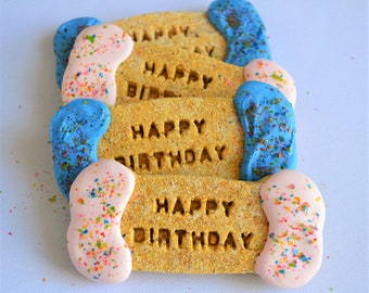 Gourmet Birthday Bone Biscuits /Gluten-Free Cookies/Gift for Dog /Gourmet Dog Treats /Dog Birthday/Organic Dog Treats /Pet Gift /Dog Bakery