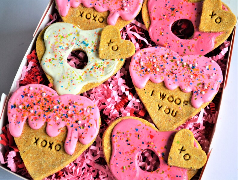 Gourmet Puppy Love Sweets Box /Gourmet Dog Treats /Doggy Donuts /Dog Cookies /Valentine's Day Gift Box /Pet Gift /Dog Birthday image 6