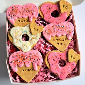 Gourmet Puppy Love Sweets Box /Gourmet Dog Treats /Doggy Donuts /Dog Cookies /Valentine's Day Gift Box /Pet Gift /Dog Birthday image 7