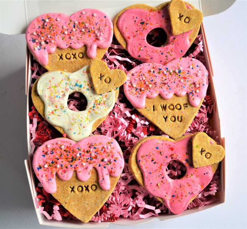 Gourmet Puppy Love Sweets Box /Gourmet Dog Treats /Doggy Donuts /Dog Cookies /Valentine's Day Gift Box /Pet Gift /Dog Birthday image 7