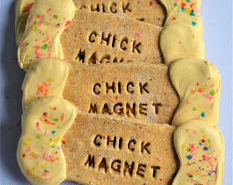 Gourmet Chick Magnet Bones /Gourmet Dog Treats /Easter Pet Gift /Spring Dog Treats /Humorous Dog Gift /Dog Cookies /Dog Biscuits