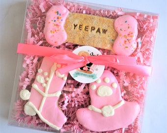 Yeepaw! Gourmet Cookie Box /Gourmet Dog Treats /Gift for Dog /Cowgirl/Cowboy Party /Stampede Gift /Dog Birthday /Gourmet Pet Treats