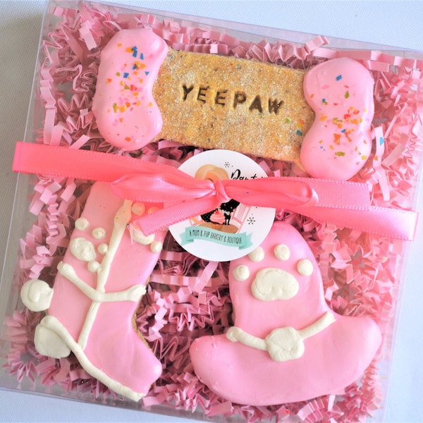 Yeepaw! Gourmet Cookie Box /Gourmet Dog Treats /Gift for Dog /Cowgirl/Cowboy Party /Stampede Gift /Dog Birthday /Gourmet Pet Treats