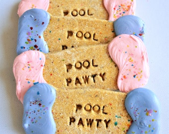 Gourmet Pool Pawty Bones /Gluten-Free Dog Treats /Gourmet Pet Treats /Summer Dog Treats /Gift for Dog /Dog Biscuits /Dog Birthday