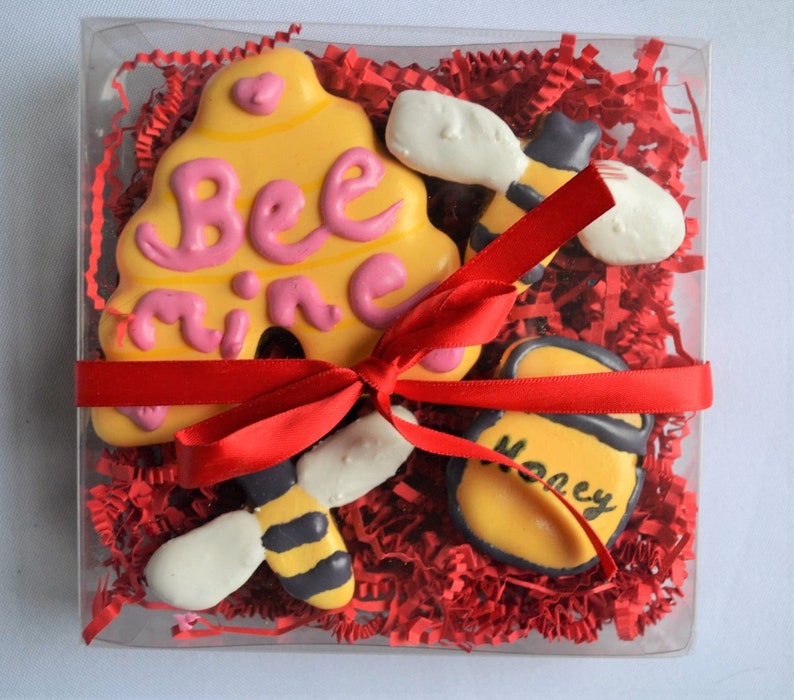 Bee Mine Gourmet Dog Treat Box /Gourmet Dog Treats /Dog Cookies /Valentine's Day Dog Treats /Gift for Dog /Gourmet Pet Treats /Dog Bakery image 4