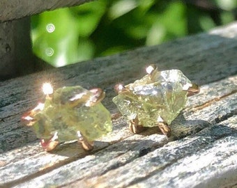 Peridot stud earrings: simple stud earrings, dainty stud earrings