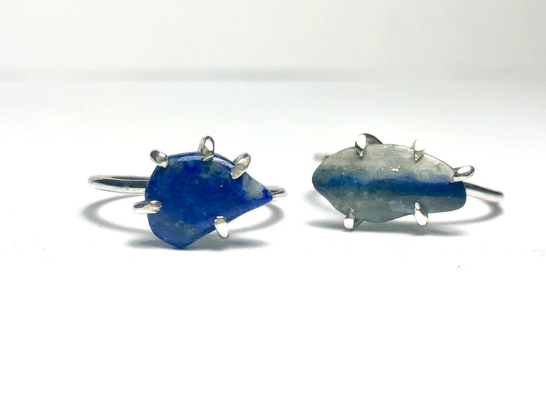 Lapis lazuli ring: gemstone ring,raw gemstone ring prong setting lapis lazuli ring band blue lapis lazuli ring
