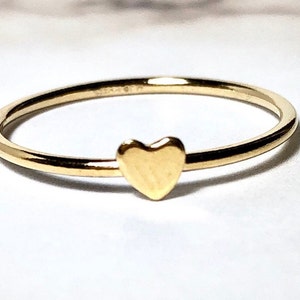 Heart band ring, Sterling Silver Heart Ring, Gold Heart Ring, Promise Ring, Gift for Her, Love Ring, Dainty Ring, Stacking Ring