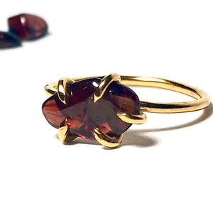 Garnet stacking ring: January birthstone ring, January birthstone jewely, dark souls ring, gold ring, silver ring, dainty gemstone ring image 4