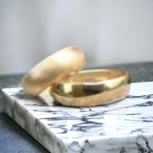 5mm wide gold band ring: Gold chunky band ring wide gold ring stacking ring, gold cigar band, cigar gifts, gold ring