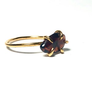 Garnet stacking ring: January birthstone ring, January birthstone jewely, dark souls ring, gold ring, silver ring, dainty gemstone ring image 2