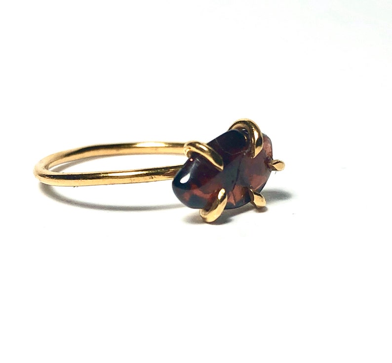 Garnet stacking ring: January birthstone ring, January birthstone jewely, dark souls ring, gold ring, silver ring, dainty gemstone ring image 2