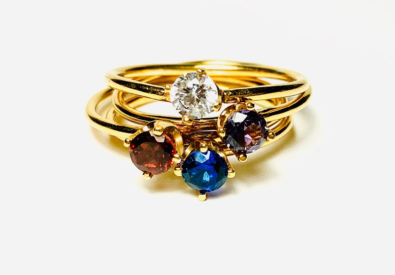 Birthstone ring: 18k promise ring image 6
