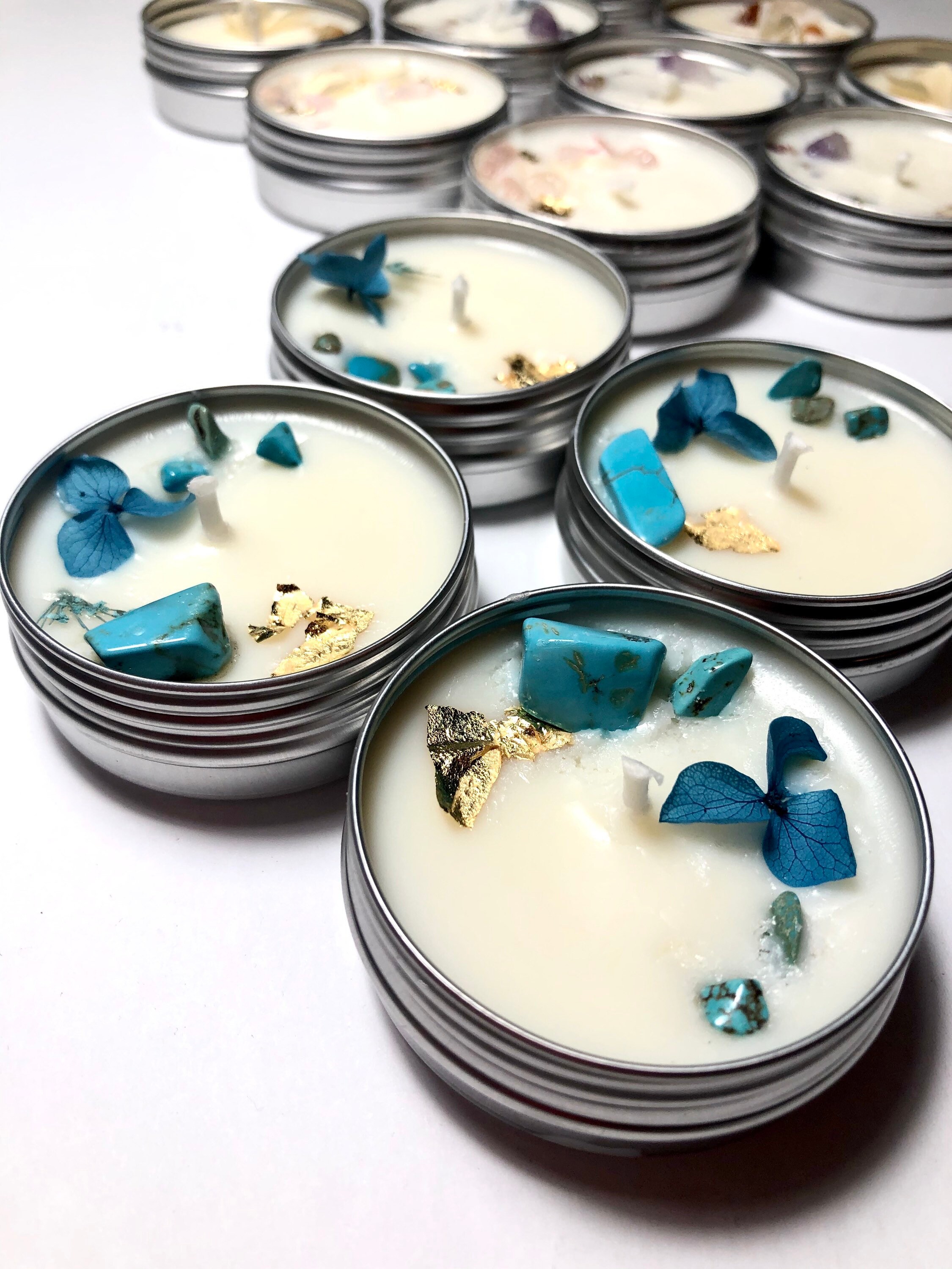 Turquoise candle Ocean lights Crystals & Tealight Candles Etsy