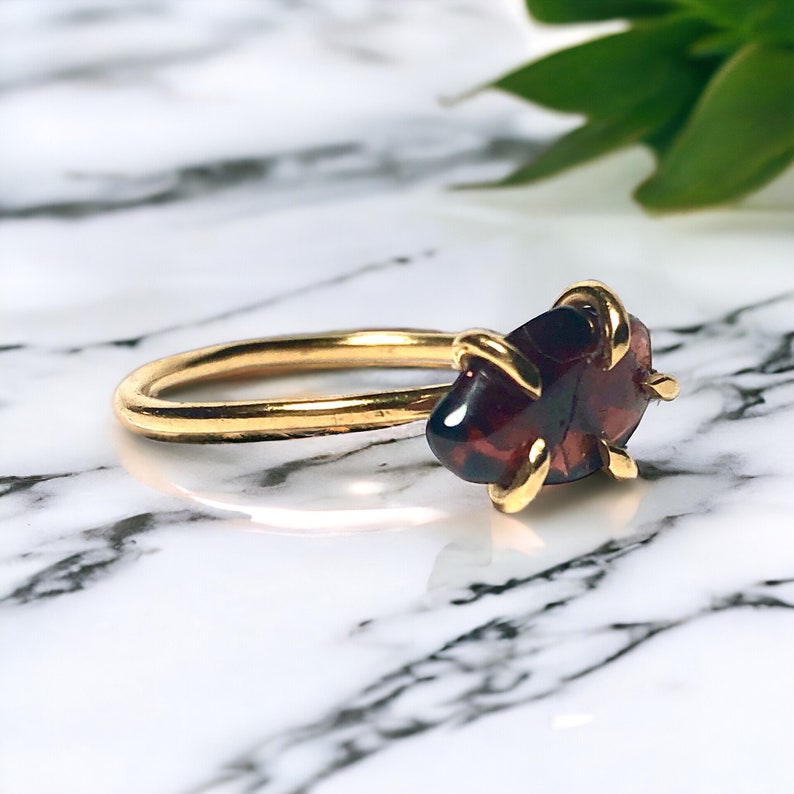 Garnet stacking ring: January birthstone ring, January birthstone jewely, dark souls ring, gold ring, silver ring, dainty gemstone ring image 8