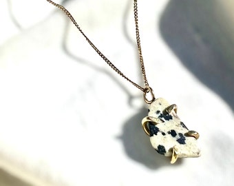 Dalmatian jasper Necklace: by Anne Swain Jewelry, gifts for her, waterproof jewelry