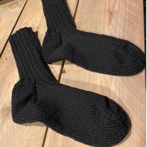 Noorse sokken, handgebreid, diverse maten, dikke kwaliteit Zwart