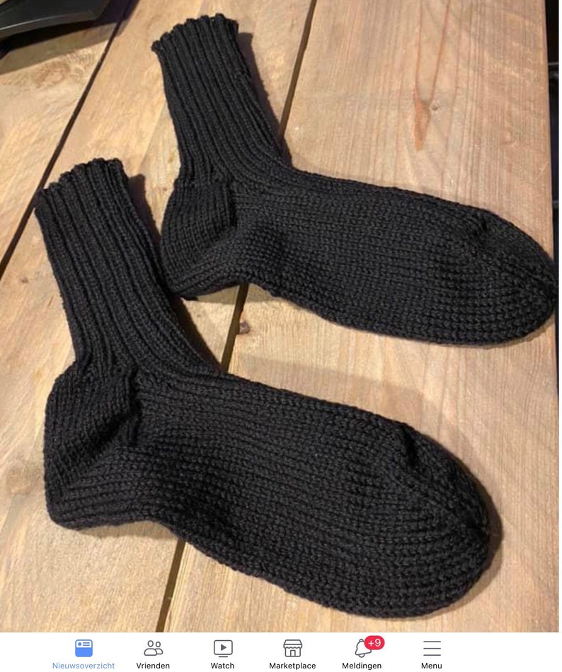 Noorse sokken, handgebreid, diverse maten, dikke kwaliteit Zwart