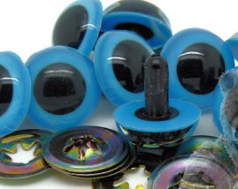 4mm - 21mm m High Quality SKY BLUE Teddy Bear Eyes  - Sold in lots of 2 Pairs!