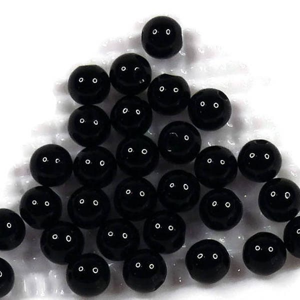 Yeux en perles - Noir brillant 2 mm - 12 mm