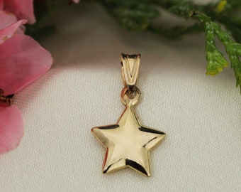 Art and Molly Real 14K Yellow Gold Polished Star Celestial Pendant