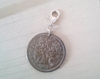 Sixpence and 925 Sterling Silver...something lucky...Bridal Charm