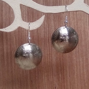 Earrings in 50 centavos from Mexico and 925 sterling silver