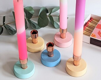 Candle stick holder, Colourful candle holder, Fun home decor, Candle decor, Candlesticks holder, Table decor, Mantlepiece decorations