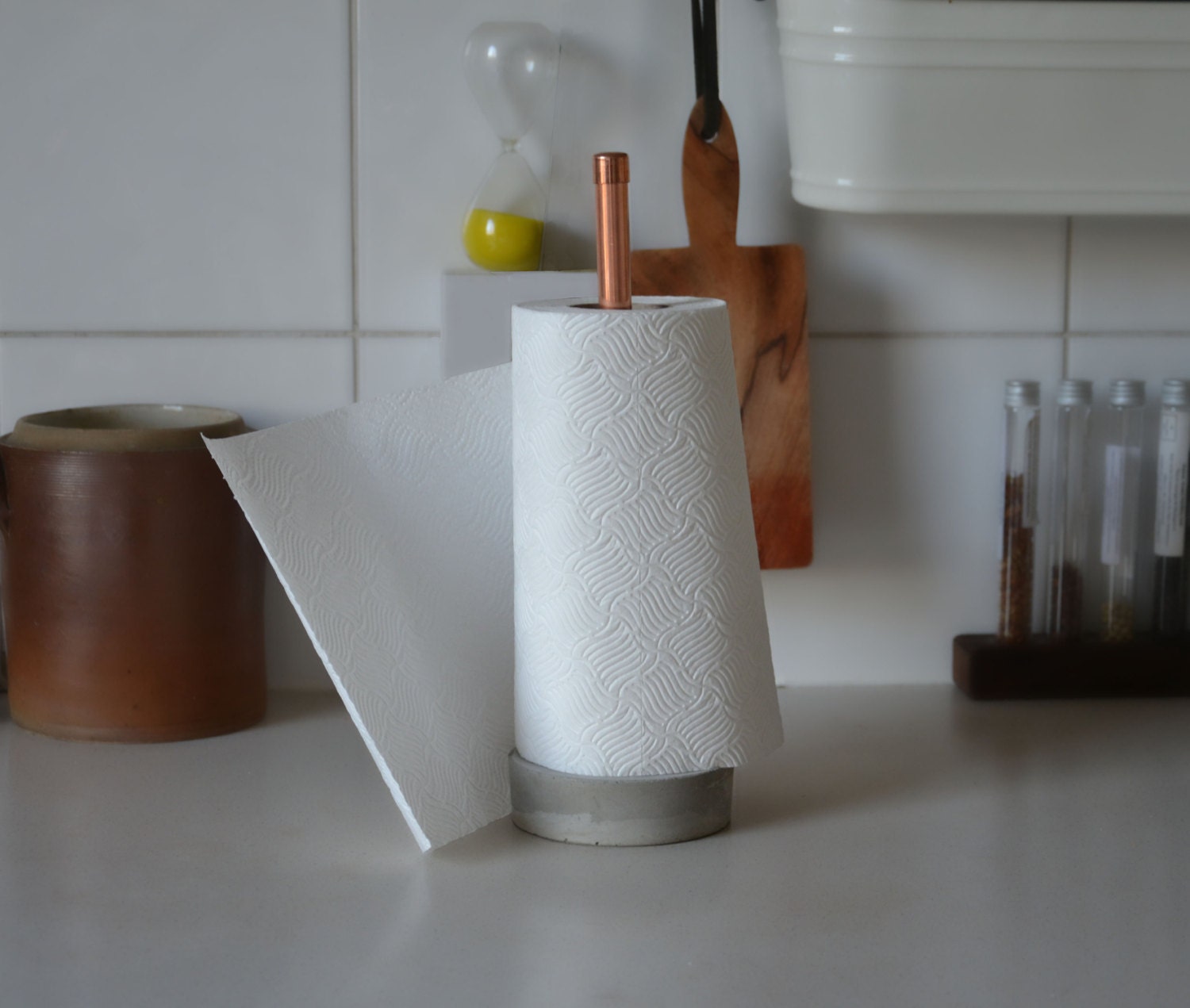 Copper kitchen roll holder Modern kitchen decor Copper home Etsy