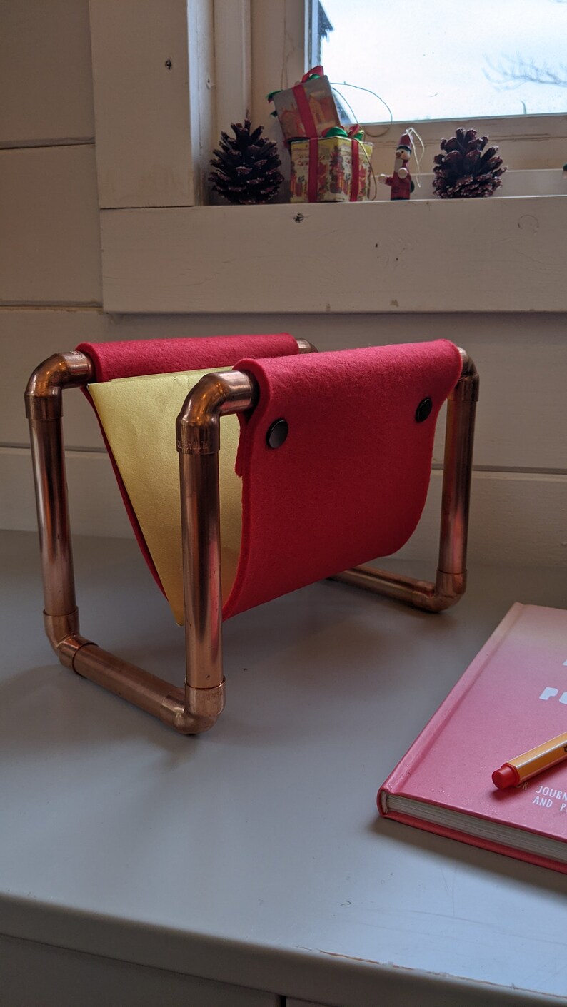 Copper Mail Rack Post Organizer Desk Decor Mail Holder Etsy