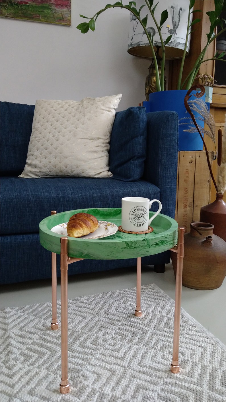 Coffee Table Tray Round Coffee Table Colourful Home Decor Etsy Canada