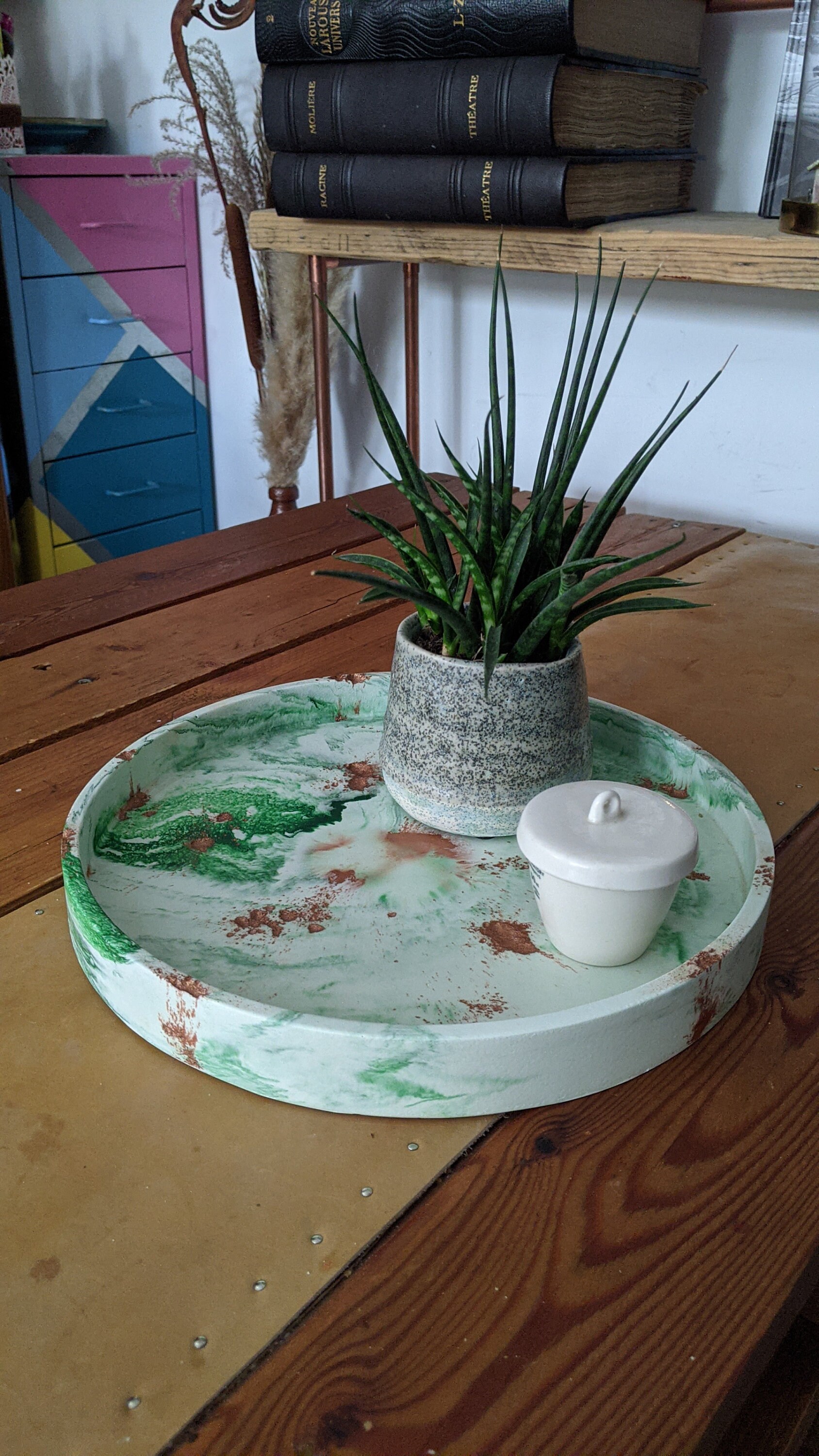 Round trays for table decor Small decorative trays Tray Etsy