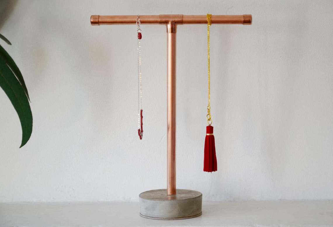 Copper Jewelry Stand Jewelry Holder Jewellery Organizer Etsy