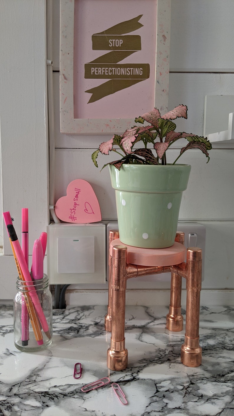 Desk Plant Stand Desk Accessories Dark Blue Desk Organiser Etsy