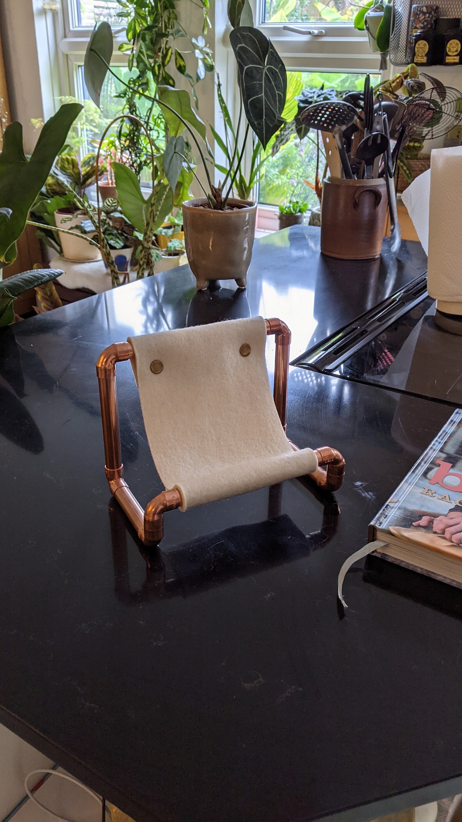 Copper Cookbook Stand Book Holder Industrial Kitchen Decor Etsy