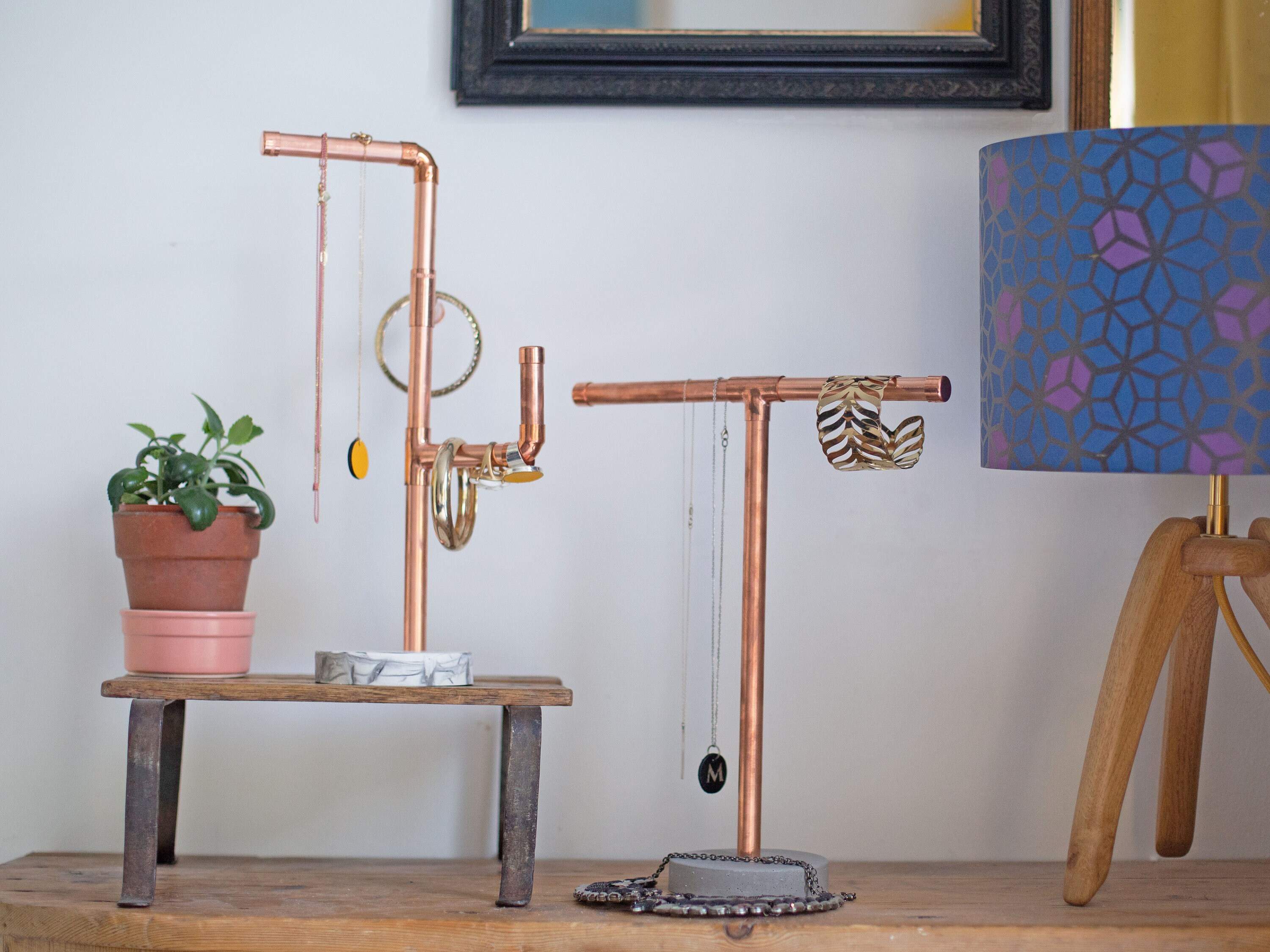 Copper Jewelry Stand Jewelry Holder Jewellery Organizer Etsy