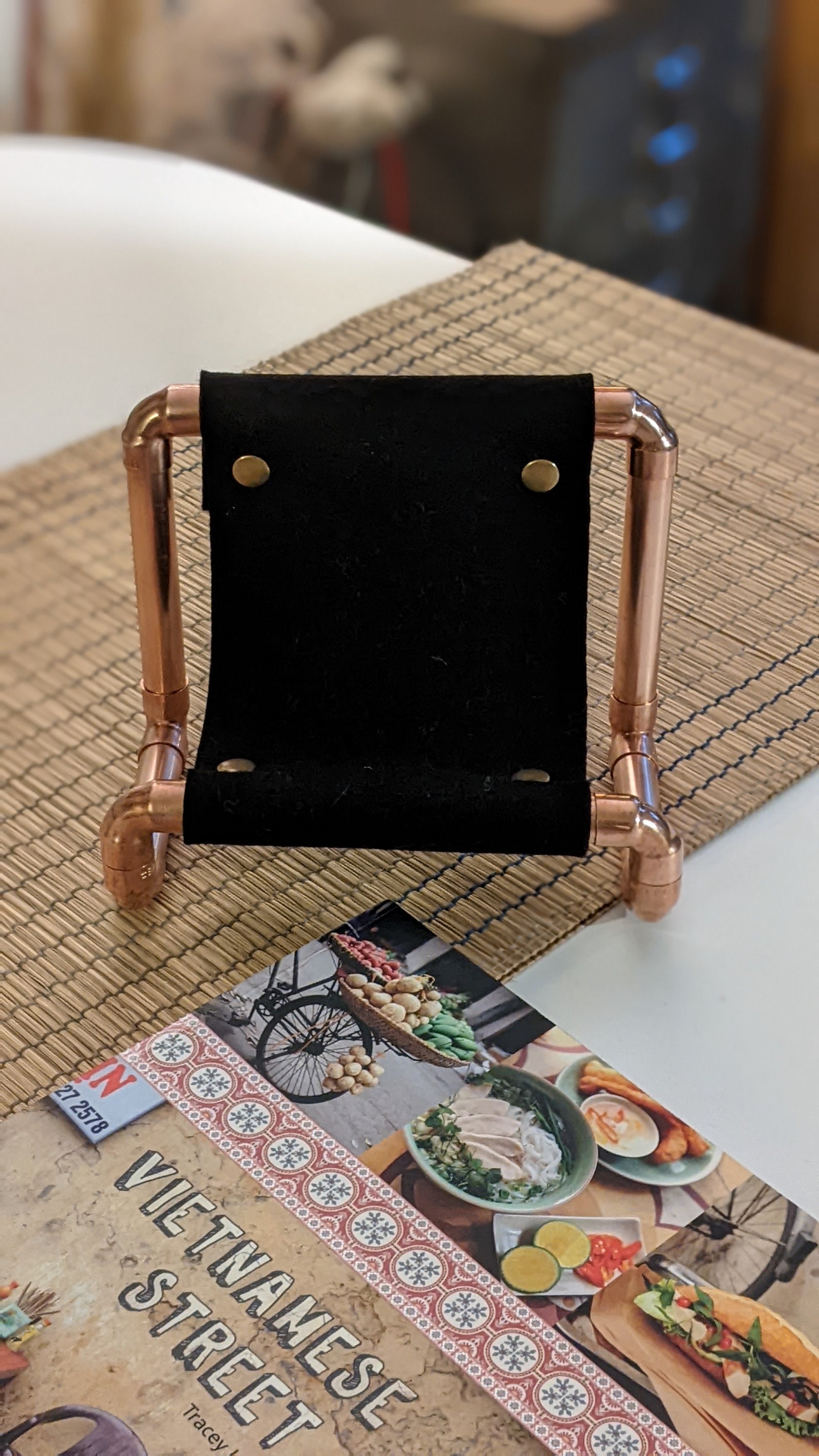 Copper Cookbook Stand Book Holder Industrial Kitchen Decor Etsy UK