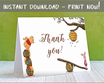 Classic / Winnie the / Pooh / baby shower / birthday / printable / instant download / thank you / favor / tags / labels / stickers / digital