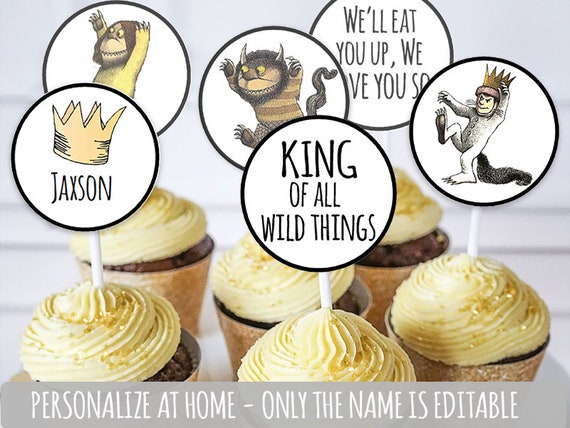 Where The Wild Things Are Party Supplies Cupcake Topper Etsy